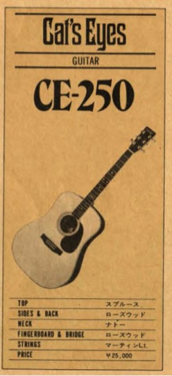 CE-250 | TOKAI キャッツアイ アコースティックギター のギター 